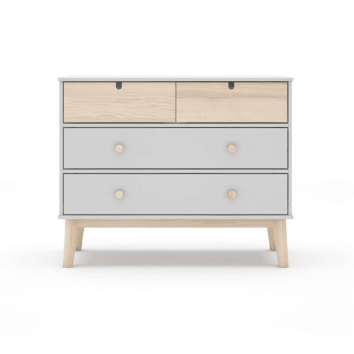 Cómoda Misty Cloud 4 gavetas Blanco mate - Oak 100 x 81 x 40 cm