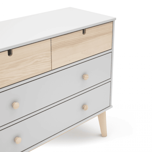 Cómoda Misty Cloud 4 gavetas Blanco mate - Oak 100 x 81 x 40 cm