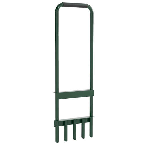 Outsunny Arejador de Relva com com 5 Espigões Arejador de Relva Manual com Cabo Antiderrapante para Jardim e Cuidado do Relvado 30x4x94 cm Verde Escuro