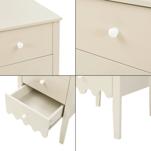 Cómoda Luspoo com 4 gavetas 82x40x40 cm branco creme en.casa Cómoda Luspoo com 4 gavetas 82x40x40 cm branco creme en.casa