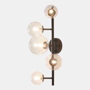 Candeeiro de parede Makkor de 5 luzes metal e vidro 62x35x24 cm Preto lux.pro