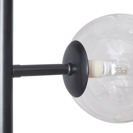 Candeeiro de parede Makkor de 5 luzes metal e vidro 62x35x24 cm Preto lux.pro