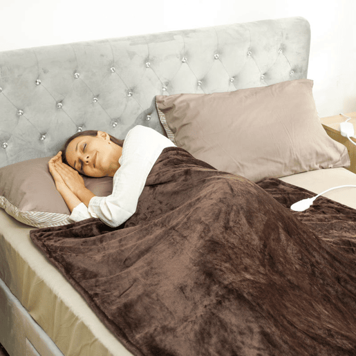 HOMCOM Manta Elétrica 180x130 cm Manta Térmica Sofá com Tecido Suave 10 Níveis de Temperatura Temporizador Lavável na Máquina Proteção contra Sobreaquecimento e Ecrã LED Marrom