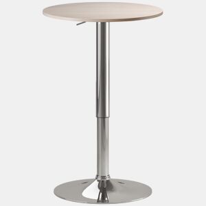 HOMCOM Mesa de Bar com Altura Ajustável Giratória 360° com Base Redonda Mesa Alta Moderna para Cozinha Sala de Jantar Ø60x67-93 cm Madeira