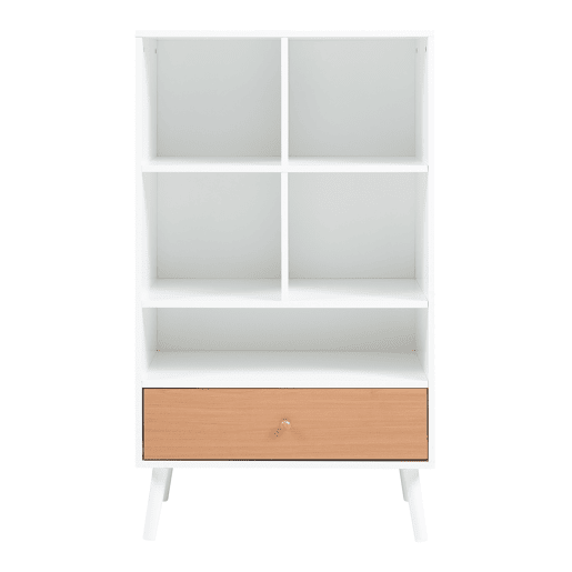 Estante com gaveta Reyljand com gaveta 120x70x40 cm Branco  Cor Teca en.casa