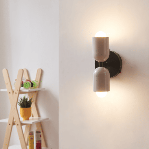 Aplique de parede Trorlos 2 luzes em metal 22x12x12cm Branco leitoso lux.pro