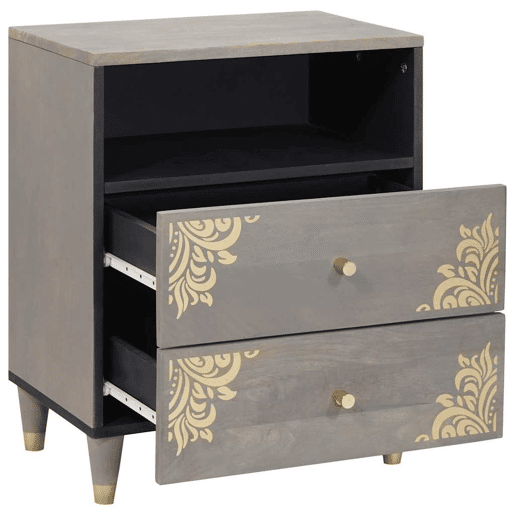 Mesa De Cabeceira - Mesinha De Cabeceira com gaveta Cinzeto 50 x 33 x 62 cm