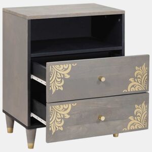 Mesa De Cabeceira - Mesinha De Cabeceira com gaveta Cinzeto 50 x 33 x 62 cm