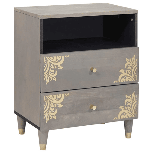 Mesa De Cabeceira - Mesinha De Cabeceira com gaveta Cinzeto 50 x 33 x 62 cm