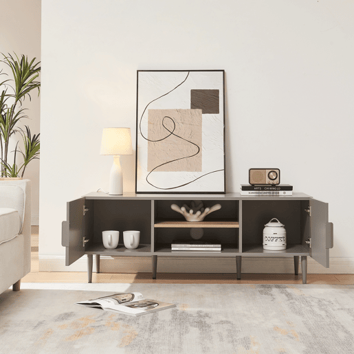 Mesa de TV Starvili com 2 portas 120x40x45cm Cinzento en.casa