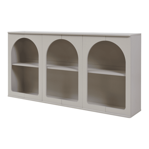 Aparador Trorhun 6 compartimentos MDF 160x30x80 cm Cinzento en.casa