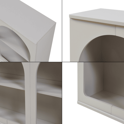 Aparador Trorhun 6 compartimentos MDF 160x30x80 cm Cinzento en.casa