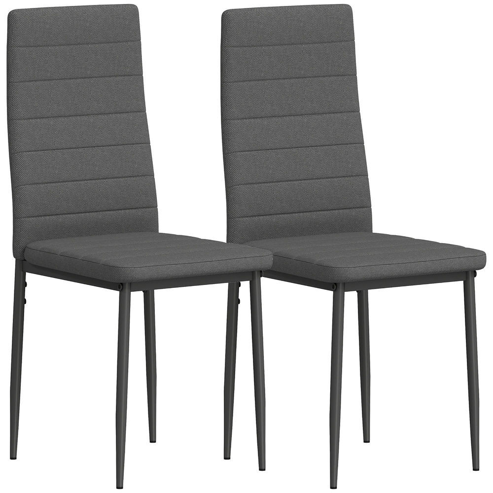 Sillas de Comedor Lino Sintético, Metal HOMCOM