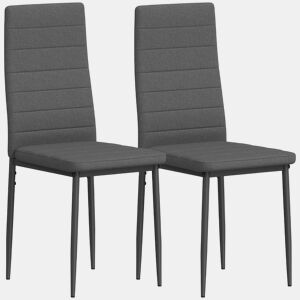 HOMCOM Conjunto de 6 Cadeiras de Sala de Jantar Estofadas em Linho e Pés de Metal Cadeiras Modernas para Cozinha Carga Máxima 120kg 41x50x97cm Cinza