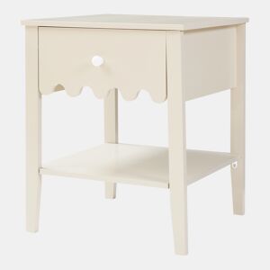 Mesa de cabeceira Luspoo com gaveta 50x40x40 cm branco creme en.casa