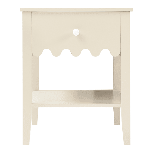 Mesa de cabeceira Luspoo com gaveta 50x40x40 cm branco creme en.casa