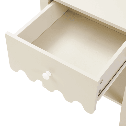 Mesa de cabeceira Luspoo com gaveta 50x40x40 cm branco creme en.casa