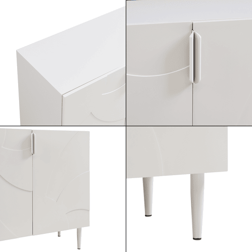 Aparador Starvili com 2 portas MDF 75x76x38 cm Bege en.casa