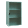 Armário de parede Zundert com porta de vidro canelado aço 60x35x15 cm Verde menta en.casa