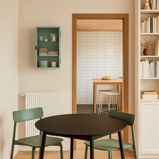 Armário de parede Zundert com porta de vidro canelado aço 60x35x15 cm Verde menta en.casa