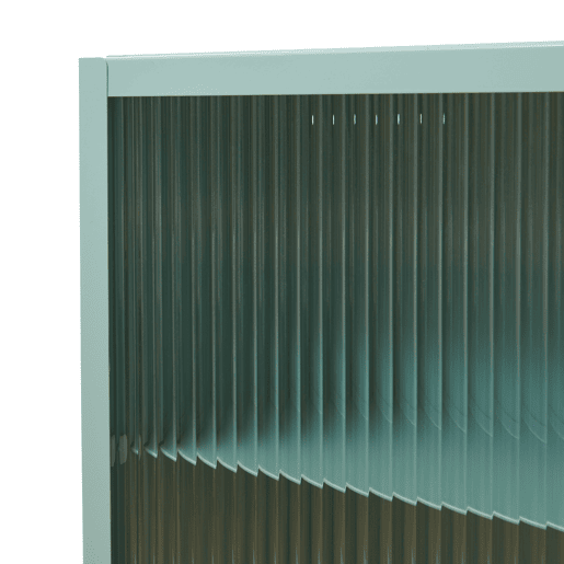 Armário de parede Zundert com porta de vidro canelado aço 60x35x15 cm Verde menta en.casa