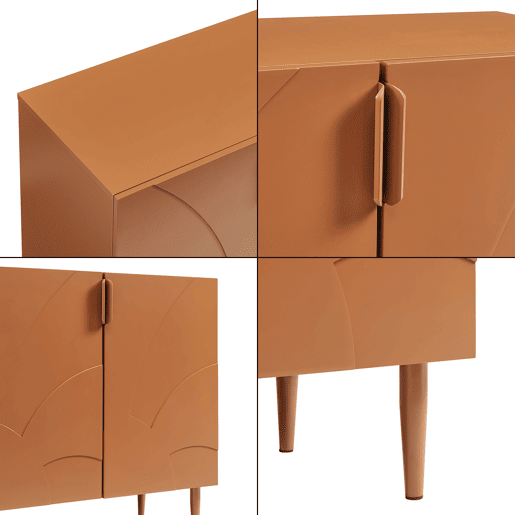 Aparador Starvili com 3 portas MDF 75x115x38cm - Cor de ferrugem en.casa