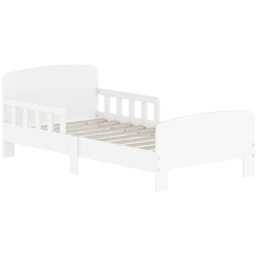 AIYAPLAY Cama para Crianças 70x140 cm Cama Infantil com Barreira Anticaídas e Estrado para Meninos e Meninas de 3-8 Anos Branco