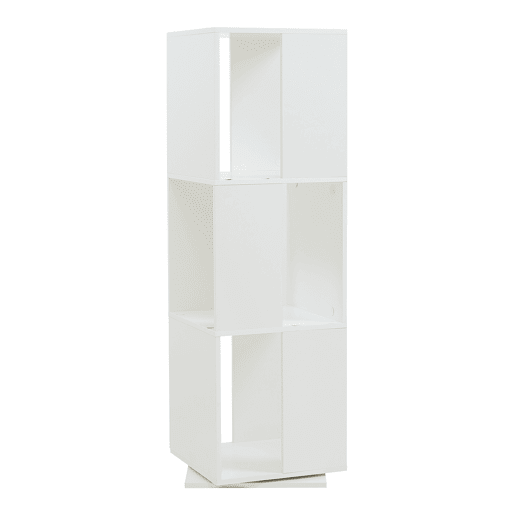 Estante rotativa Fjelmarirg com 3 prateleiras 109 x 34 x 34 cm Branco en.casa