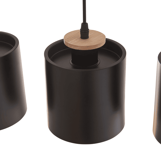 Candeeiro suspenso Posdand 5 luzes 130x90x14cm madeirapreto lux.pro