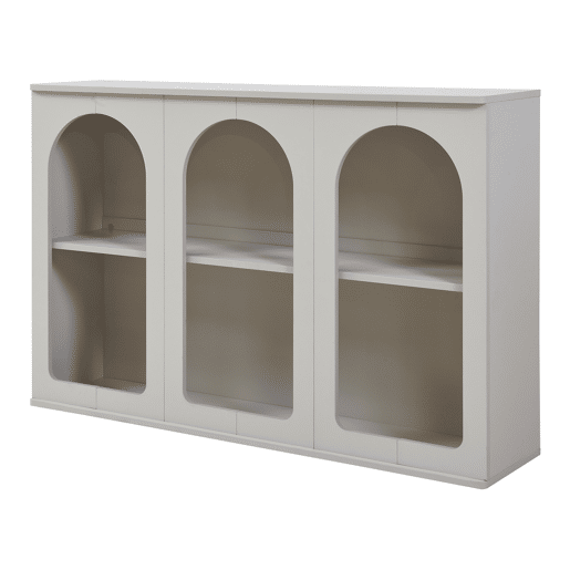 Aparador Trorhun 6 compartimentos MDF 120x30x80 cm Cinzento en.casa