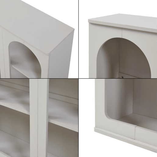 Aparador Trorhun 6 compartimentos MDF 120x30x80 cm Cinzento en.casa