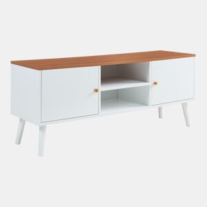 Móvel de televisão Reyljand 2 portas 120x35x50 cm Branco  Teca en.casa