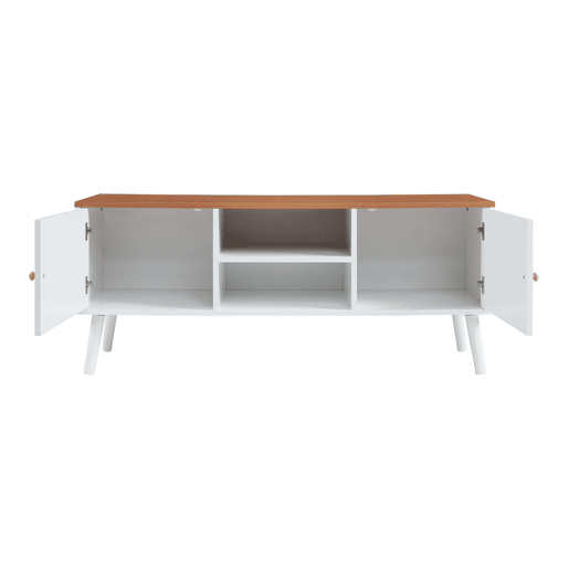 Móvel de televisão Reyljand 2 portas 120x35x50 cm Branco  Teca en.casa