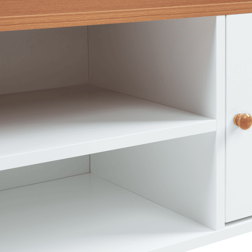 Móvel de televisão Reyljand 2 portas 120x35x50 cm Branco  Teca en.casa