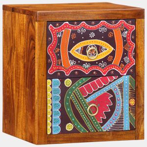 Lote de 2 Mesa De Cabeceira - Mesinha De Cabeceira com gaveta Castanho 35 x 30 x 40 cm