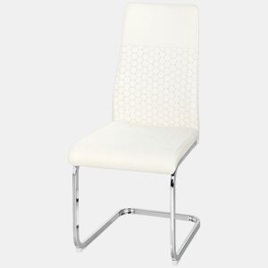 HOMCOM Conjunto de 4 Cadeiras de Sala de Jantar Estofadas em Veludo com Assento Acolchoado e Pés de Metal Cadeiras Cantilever Modernas 45x61x98 cm Creme