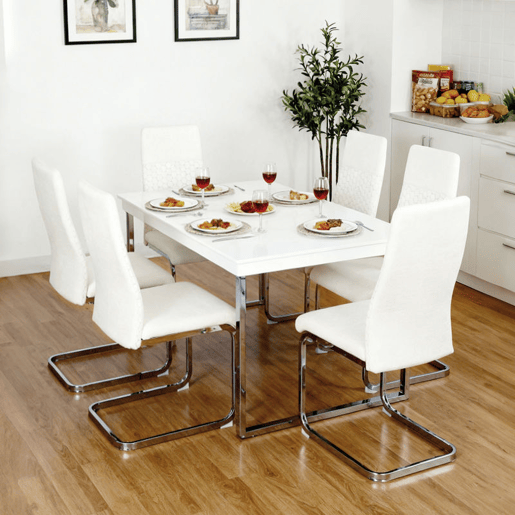 HOMCOM Conjunto de 4 Cadeiras de Sala de Jantar Estofadas em Veludo com Assento Acolchoado e Pés de Metal Cadeiras Cantilever Modernas 45x61x98 cm Creme
