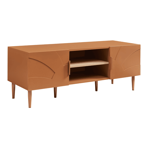 Mesa de TV Starvili com 2 portas 120x40x45cm Cor de ferrugem en.casa