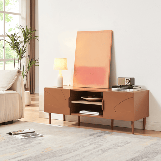 Mesa de TV Starvili com 2 portas 120x40x45cm Cor de ferrugem en.casa