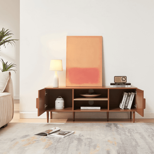 Mesa de TV Starvili com 2 portas 120x40x45cm Cor de ferrugem en.casa