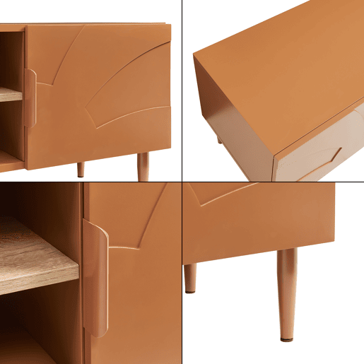 Mesa de TV Starvili com 2 portas 120x40x45cm Cor de ferrugem en.casa