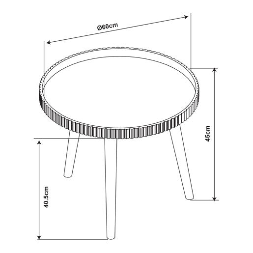 Mesa de centro Bongard redonda MDF Ø60x45 cm branco en.casa