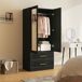 Armario Ropero MDF, Vidrio HOMCOM, hogar - muebles de dormitorio Armario Ropero MDF, Vidrio HOMCOM, hogar - muebles de dormitorio Negro