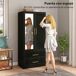Armario Ropero MDF, Vidrio HOMCOM, hogar - muebles de dormitorio Armario Ropero MDF, Vidrio HOMCOM, hogar - muebles de dormitorio Negro