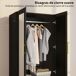 Armario Ropero MDF, Vidrio HOMCOM, hogar - muebles de dormitorio Armario Ropero MDF, Vidrio HOMCOM, hogar - muebles de dormitorio Negro