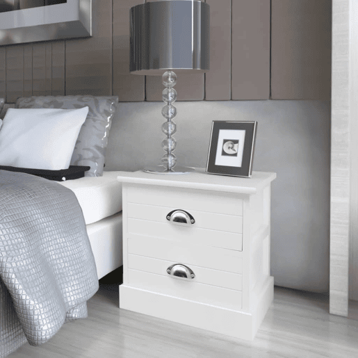 Lote de 2 Mesas De Cabeceira Mesinhas De Cabeceira - estilo francês branco