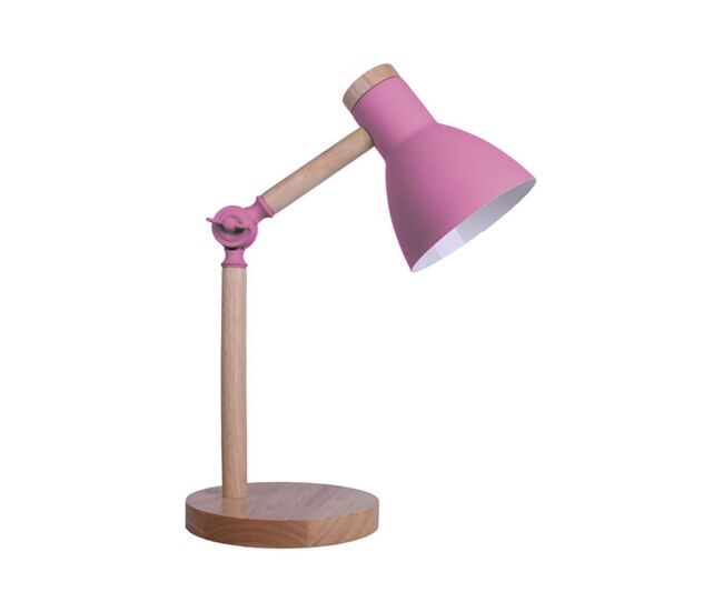 Flexo teacher bel air 40w inclinación regulable rosa/natural ø15x47 cm