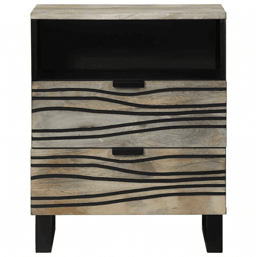 Mesa De Cabeceira - Mesinha De Cabeceira com gaveta Branco e preto 50 x 33 x 60 cm