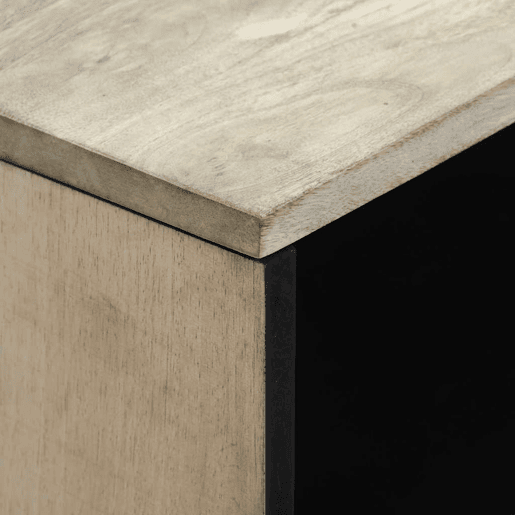 Mesa De Cabeceira - Mesinha De Cabeceira com gaveta Branco e preto 50 x 33 x 60 cm