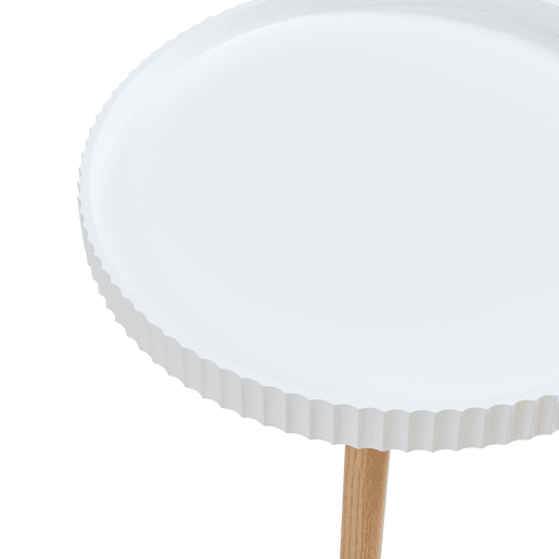 Mesa de apoio Bongard tampo redondo MDF bambu Ø50x45 cm branco en.casa